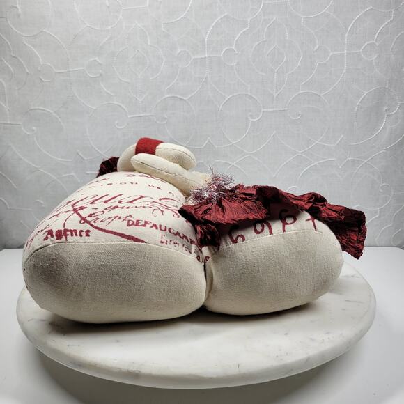 Snowman Couple Doorstop 14" Handmade Weighted Plush Winter Holiday Decor Pair - Picture 7 of 16